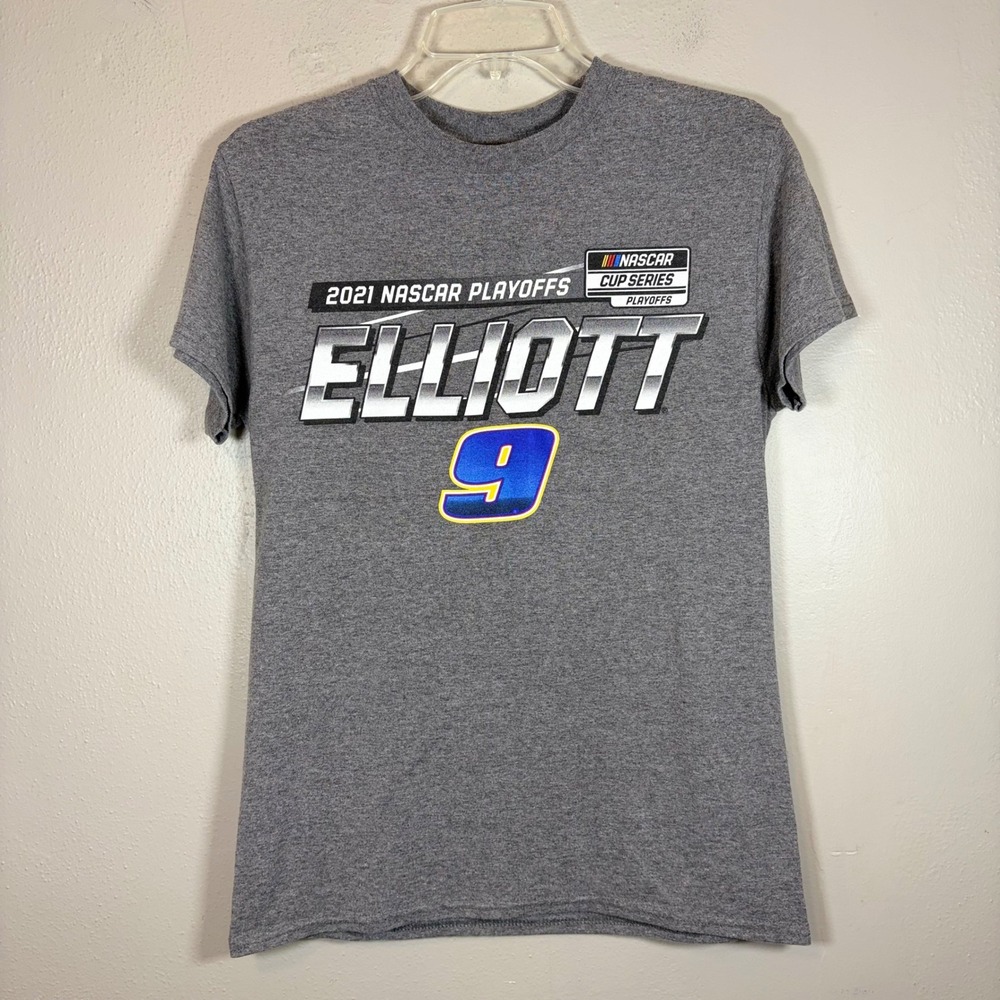 Chase Elliott 2021 NASCAR Playoffs T-Shirt Hendrick Motorsports Gray Small #9